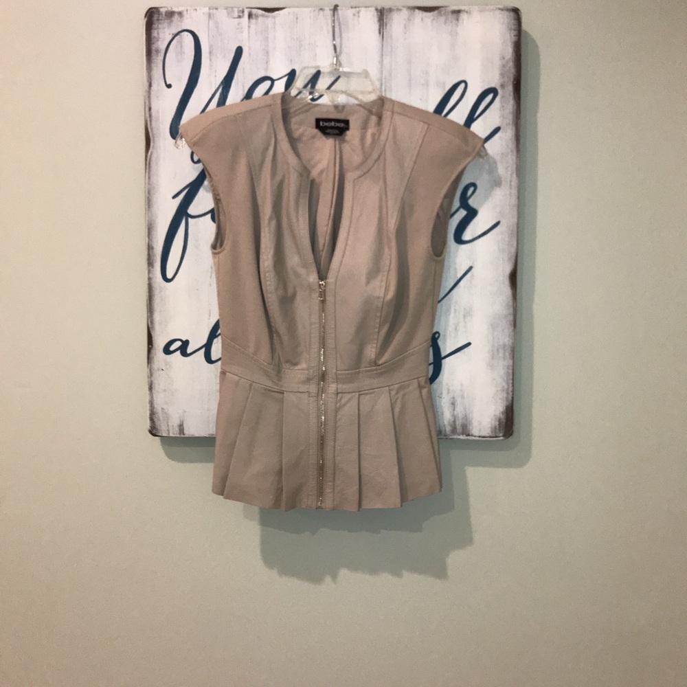Bebe Leather vest Top size XS